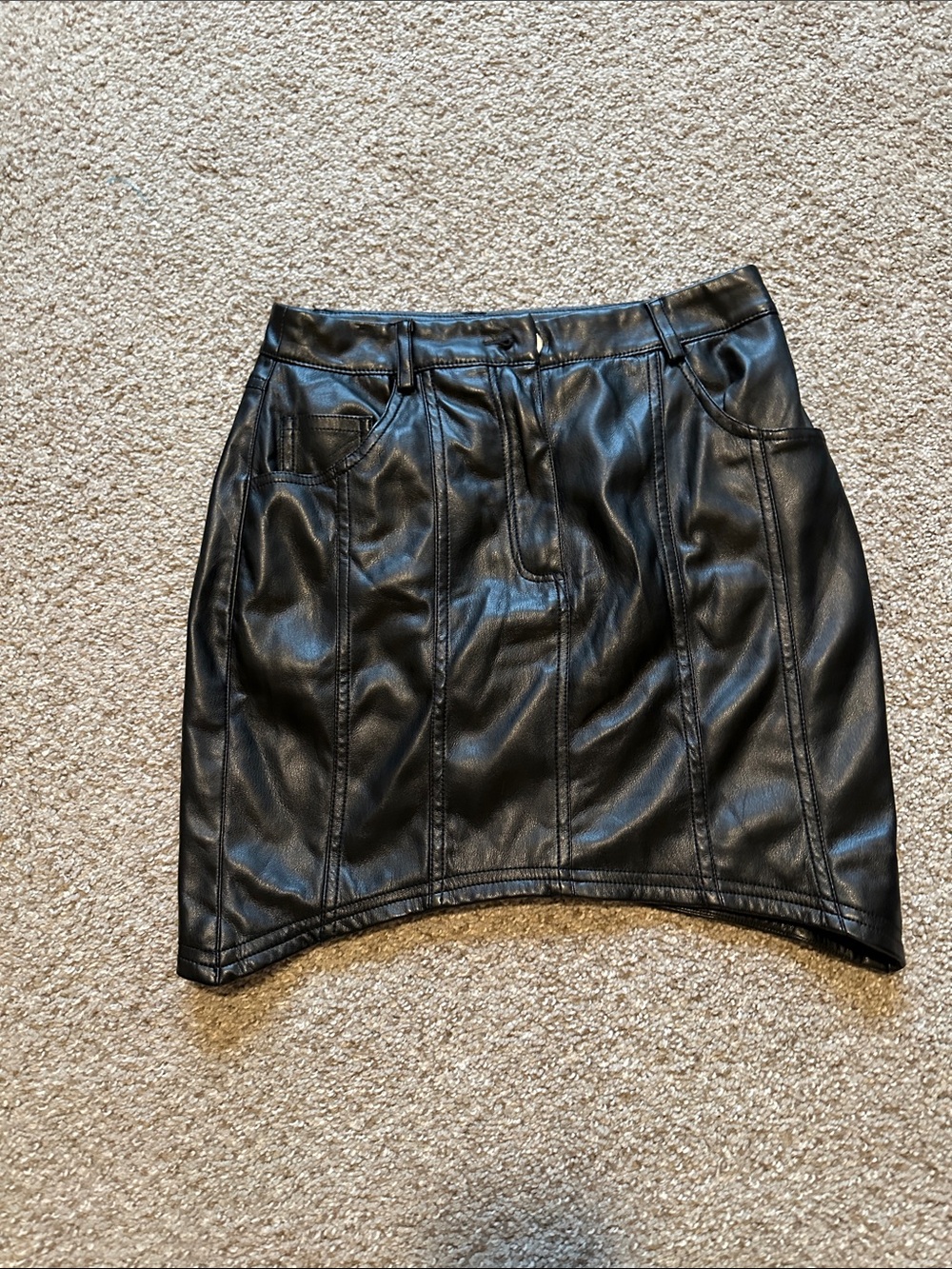 Forever 21 Black Faux Leather Mini Skirt
